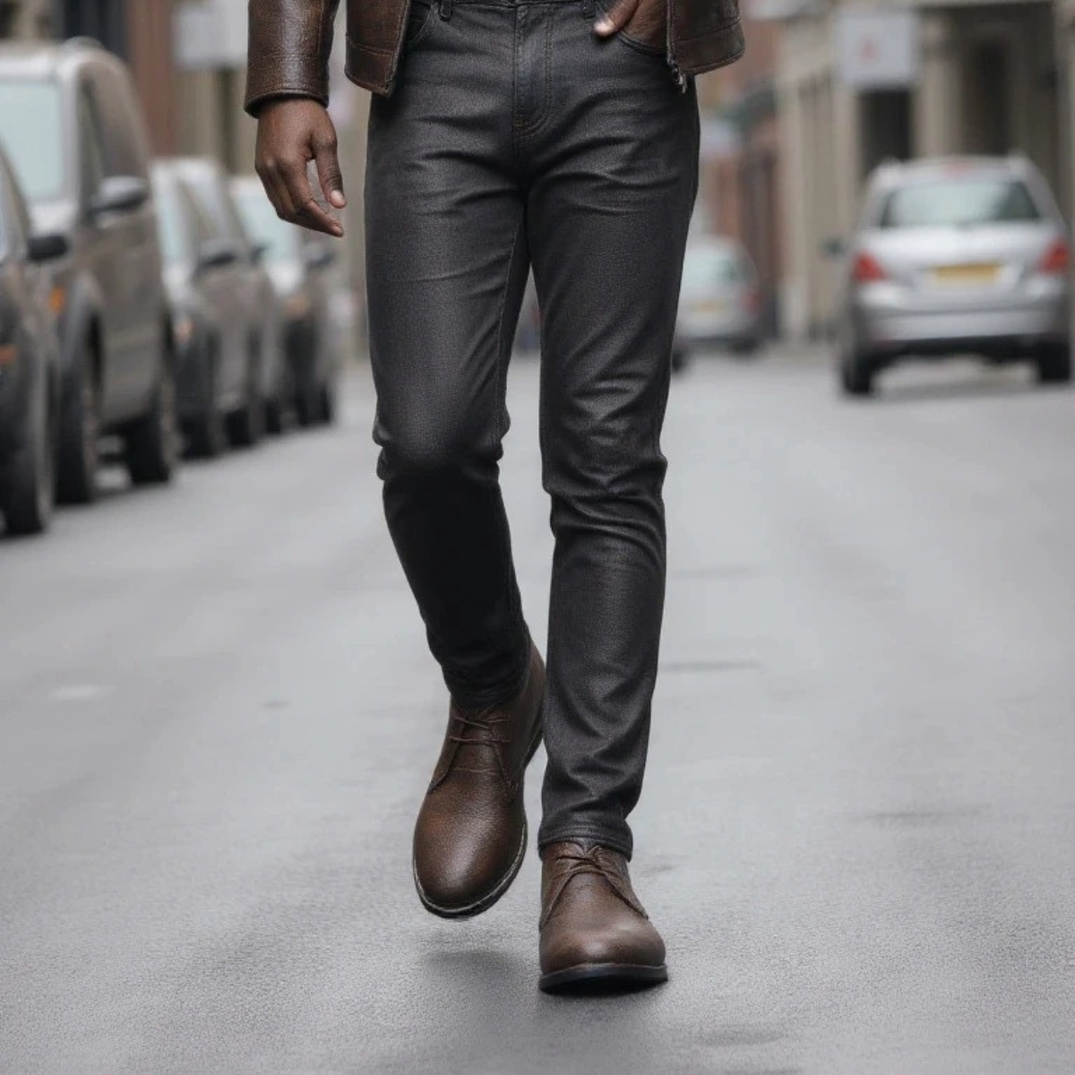 Men's Ankle Boots Brown Leather Vintage Style