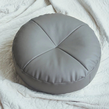 Japanese Style Leather Cushion Minimalist Nappa Leather Brown