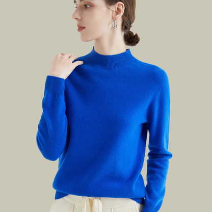 Emma | Women’s Blush Minimal Mock Neck Pullover