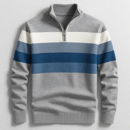 Half-Zip Striped Pullover