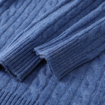 Men's Mock Neck Half Zip Sweater Warm Knit Winter