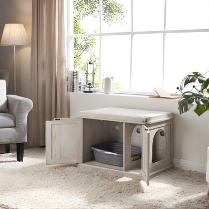 Cat Litter Box Enclosure Wooden Privacy Screen - Fashinoza