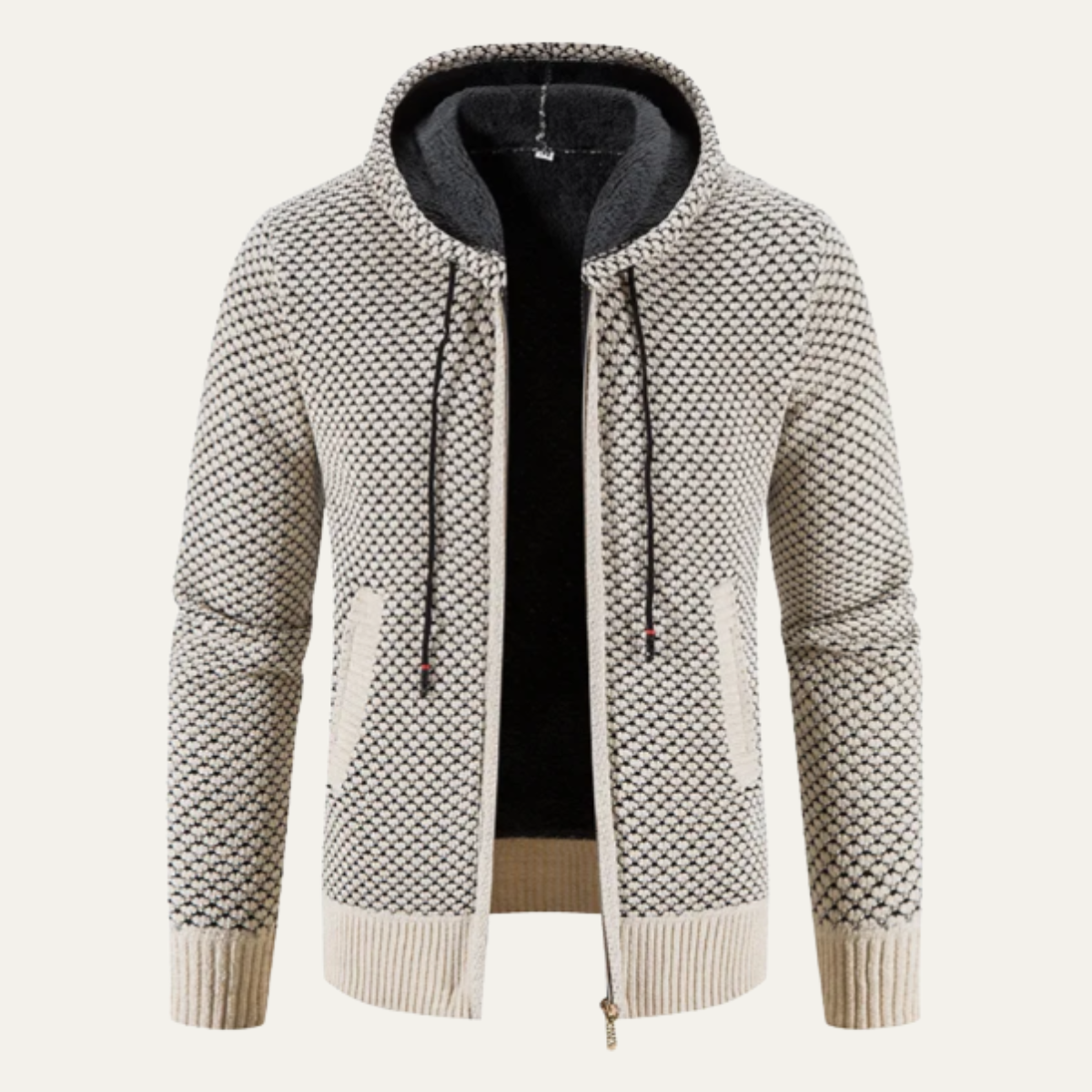 Men's Fleece Lined Hoodie Jacket Zip Up Winter - Fashinoza