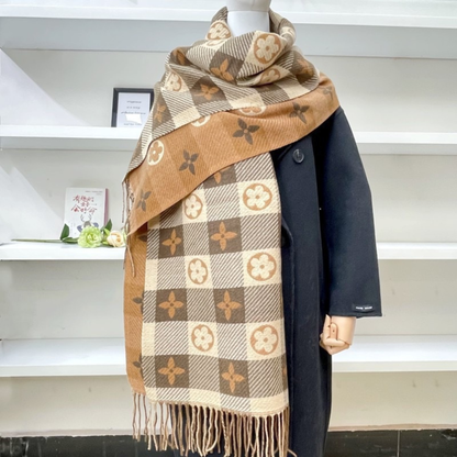 Comfy Plaid Tassel Scarf Soft Warm Double Sided