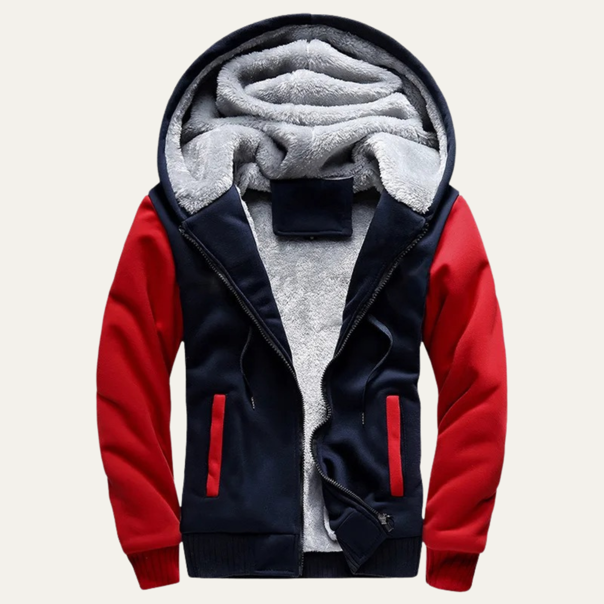Men's Fleece Zip Up Hoodie Jacket - Fashinoza