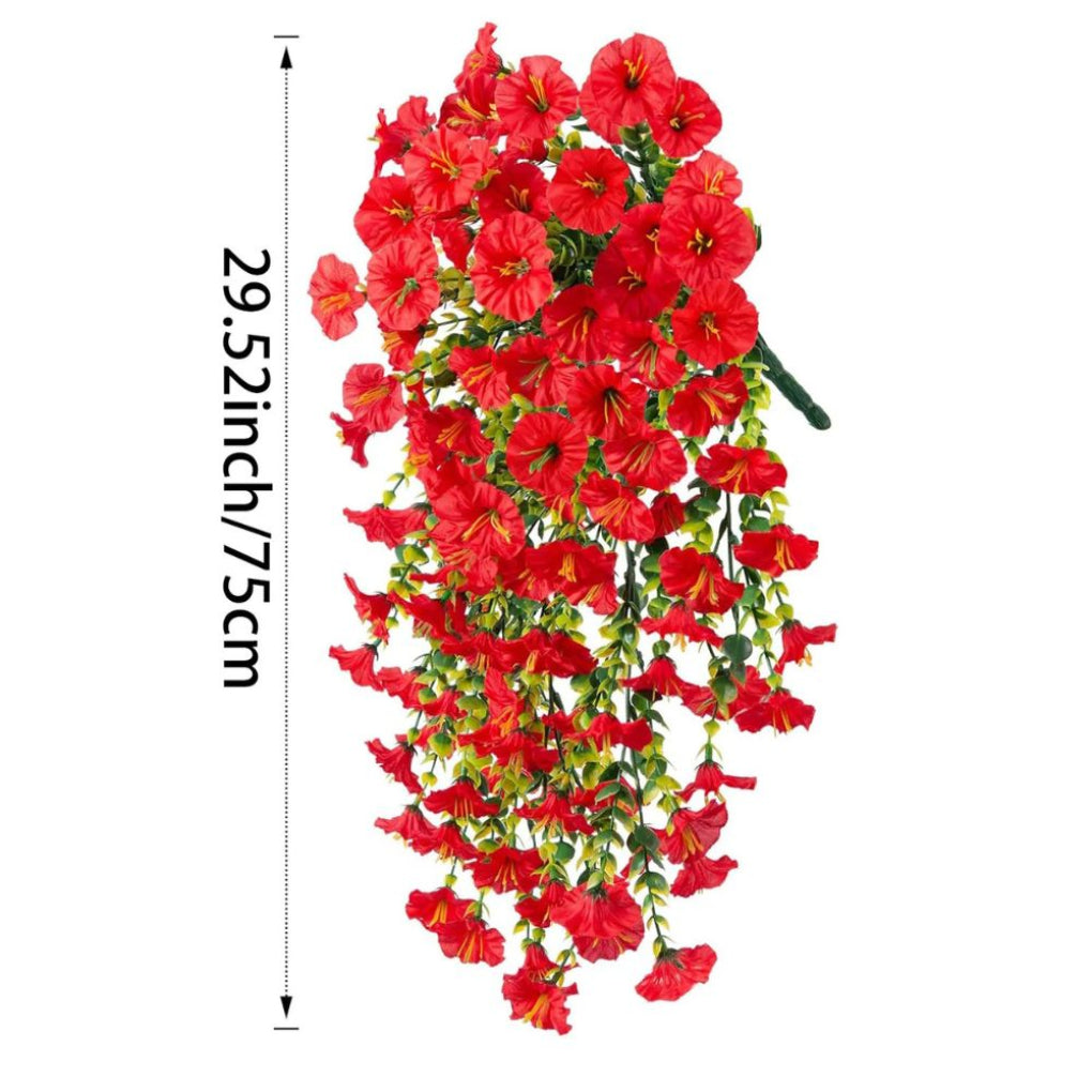 Artificial Morning Glory Flowers UV Resistant Hanging Decor