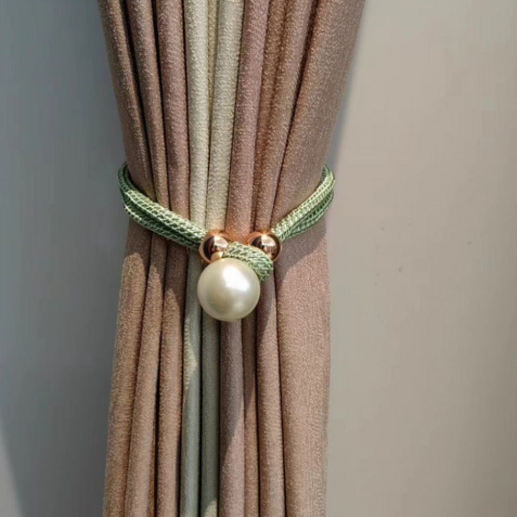 Elegant Pearl Curtain Tie Back 2-Piece Set - Fashinoza
