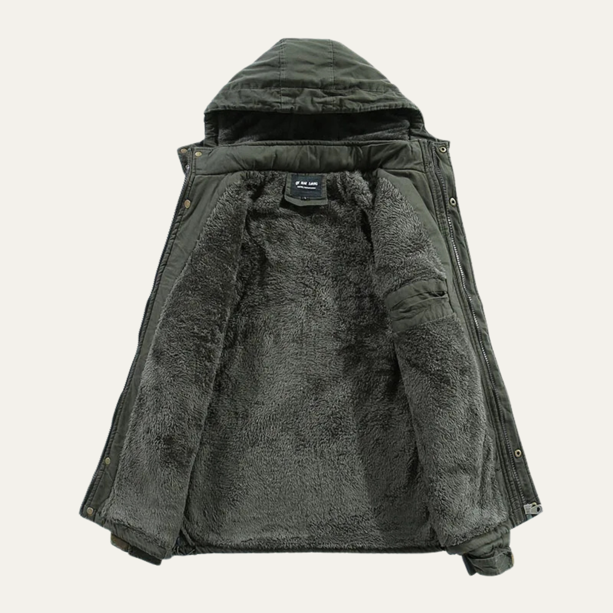 Men's Casual Hooded Cotton Jacket Warm Lining