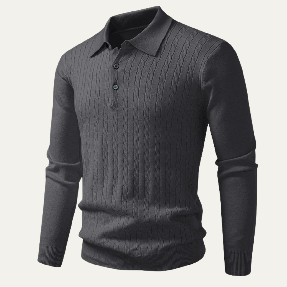 Men's Cotton Polo Sweater Soft Knit Casual