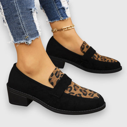 Women’s Leopard Block Heel Loafers
