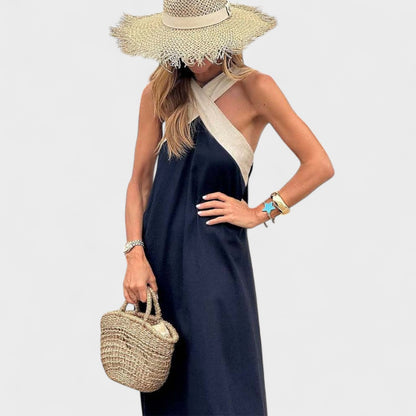 Women's Sleeveless Maxi Dress Cross Strap