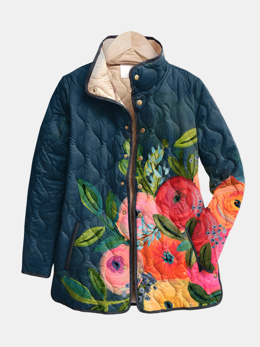 Women's Floral Multicolor Jacket - Fashinoza