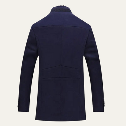 Men's Wool Trench Coat Smart Casual Stand Collar