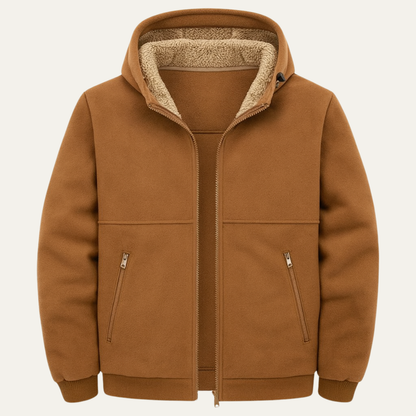 Mens Sherpa Hoodie Thick Warm Zip Up