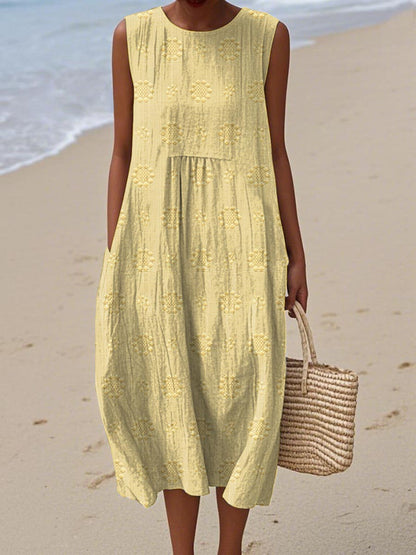Women's Round Neck Textured Dress