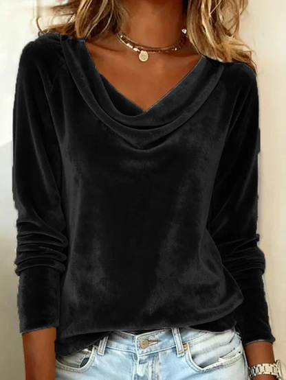 Women's Cowl Neck Long Sleeve Blouse