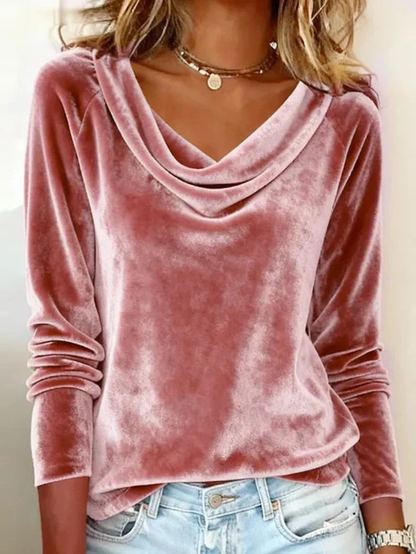 Women's Cowl Neck Long Sleeve Blouse