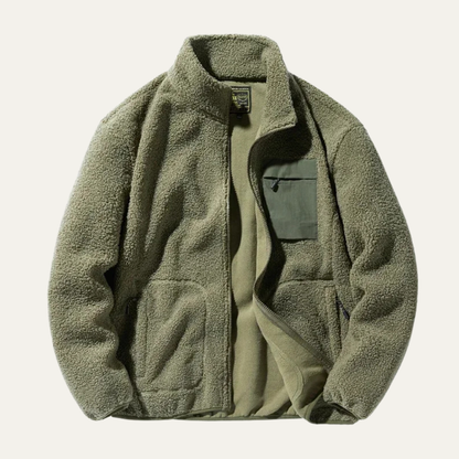 Men's Warm Fleece Zip Up Jacket - Fashinoza
