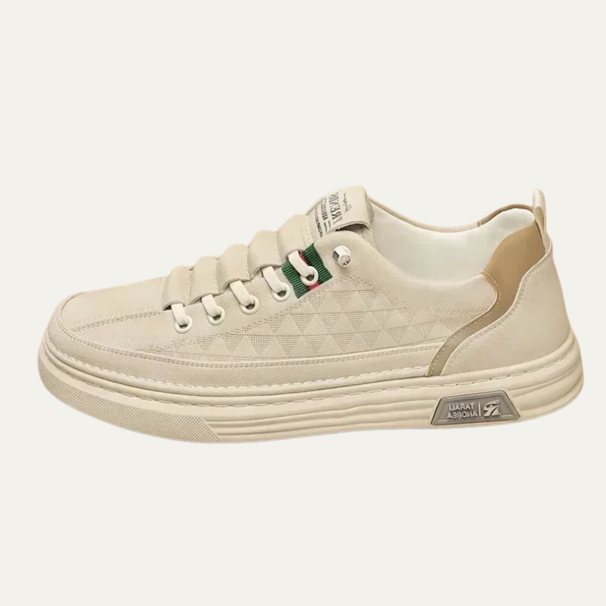 Men's Leather Look Sneakers Lightweight Lace Up - Fashinoza