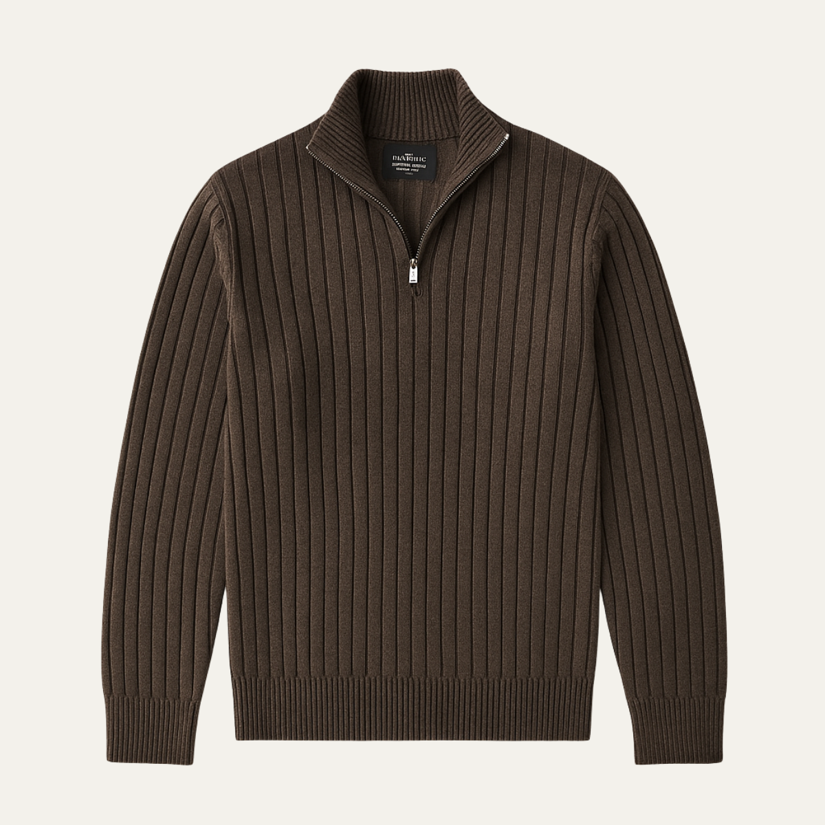 Men's Ribbed Cotton Sweater Half Zip - Fashinoza