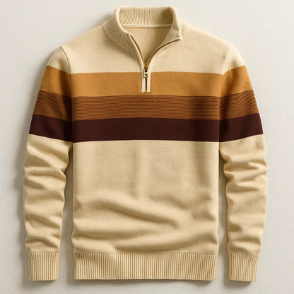 Half-Zip Striped Pullover