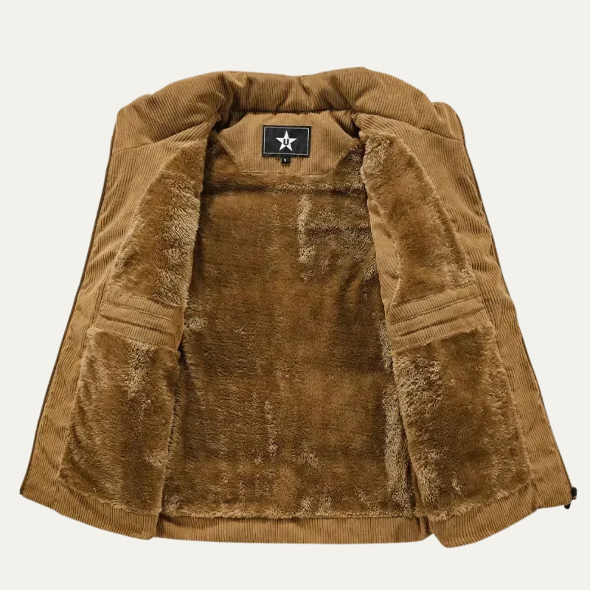 Men's Corduroy Puffer Vest Warm Padded Silver