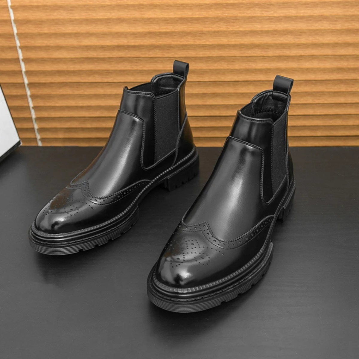 Men's Chelsea Boots Leather Anti-Slip Brown