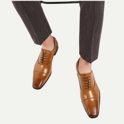 Men's Leather Dress Shoes Polished Black