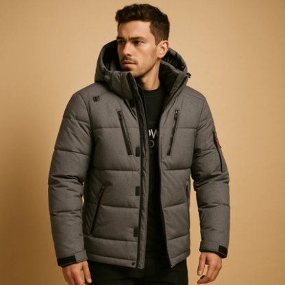 Men's Warm Puffer Parka Jacket Detachable Hood