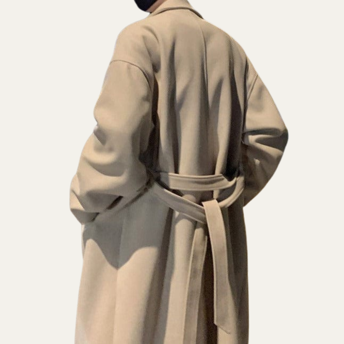 Men's Wool Wrap Coat Camel Color With Belt