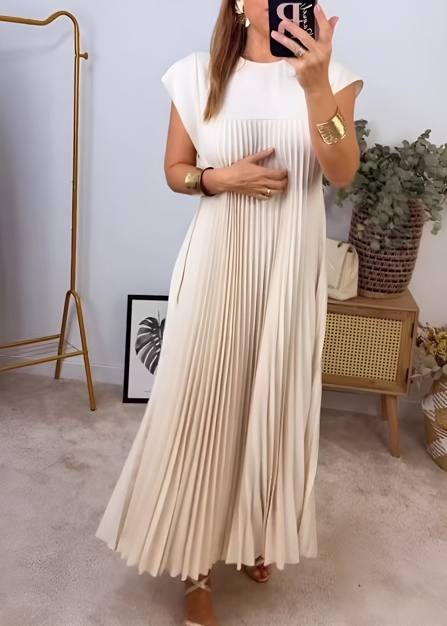 Women's Pleated Evening Dress Elegant