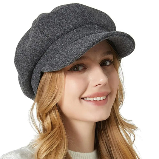 Women's Newsboy Cap Cotton Classic Casual Beige - 
Fashinoza