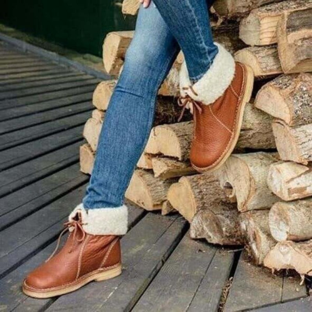Women's Ankle Boots Contrast Stitching