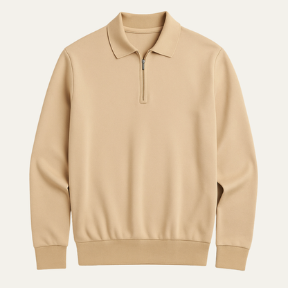 Men's Quarter Zip Polo Sweater Knit - Fashinoza
