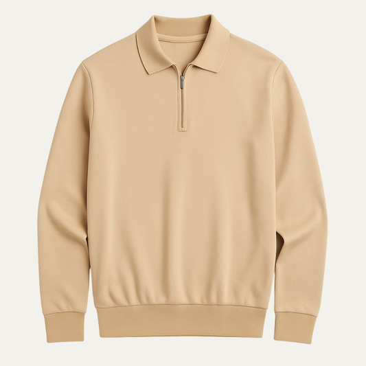 Men's Quarter Zip Polo Sweater Knit - Fashinoza