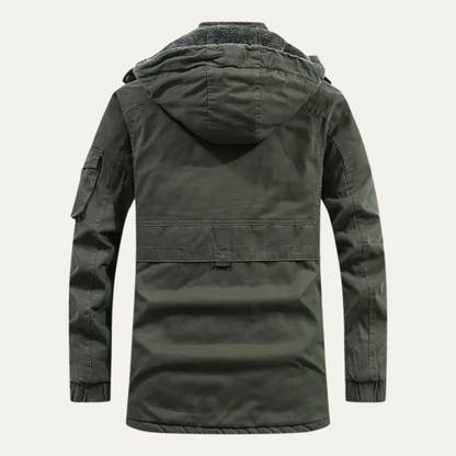Men's Casual Hooded Cotton Jacket Warm Lining
