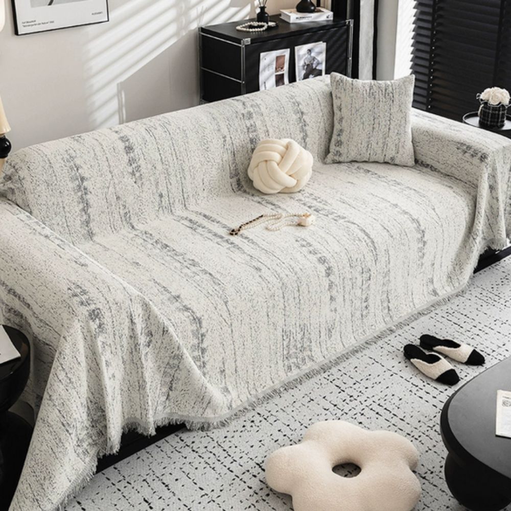 Elegant Sofa Cover Cream Color Stretchable