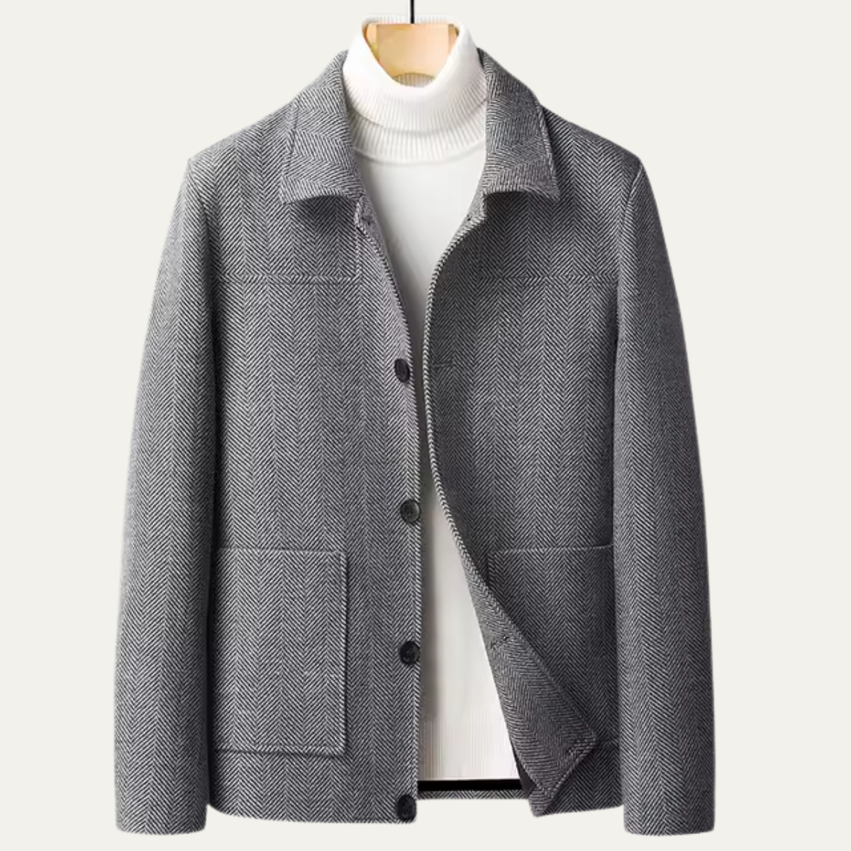 Winslow Men's Herringbone Jacket Thick Warm Outerwear