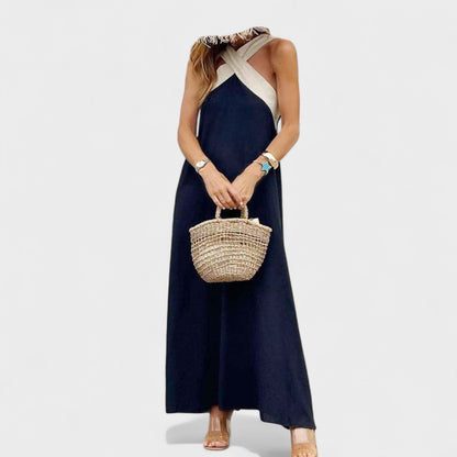 Women's Sleeveless Maxi Dress Cross Strap