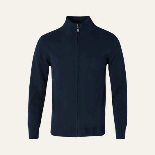 Men's Cotton Zip Cardigan Sweater - Fashinoza