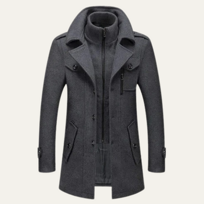 Aberdeen Men's Wool Coat Double Layer - Fashinoza