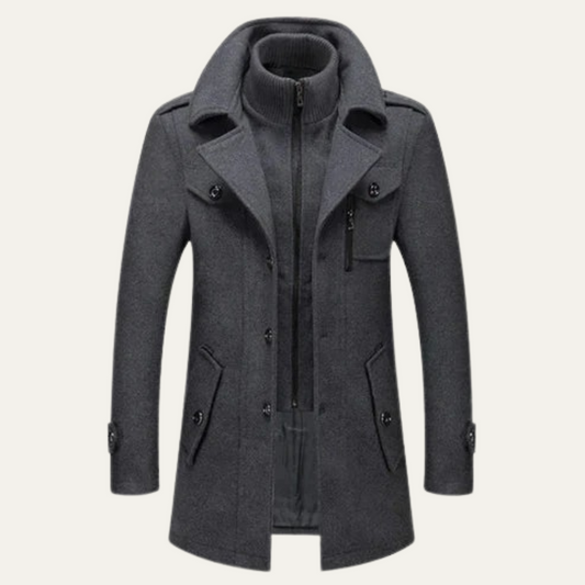 Aberdeen Men's Wool Coat Double Layer - Fashinoza