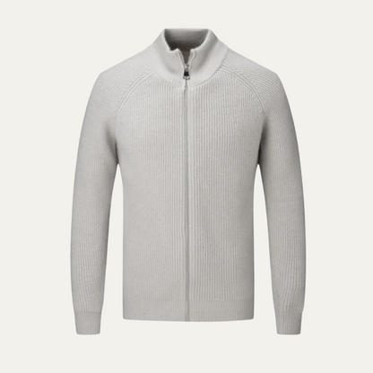 Men's Merino Wool Cardigan Sweater - Fashinoza