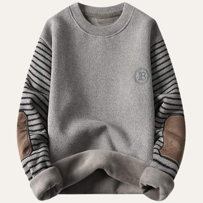 Westlake Men's Patchwork Crew Neck Knit Sweater - Fashinoza