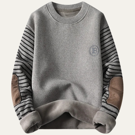 Westlake Men's Patchwork Crew Neck Knit Sweater - Fashinoza