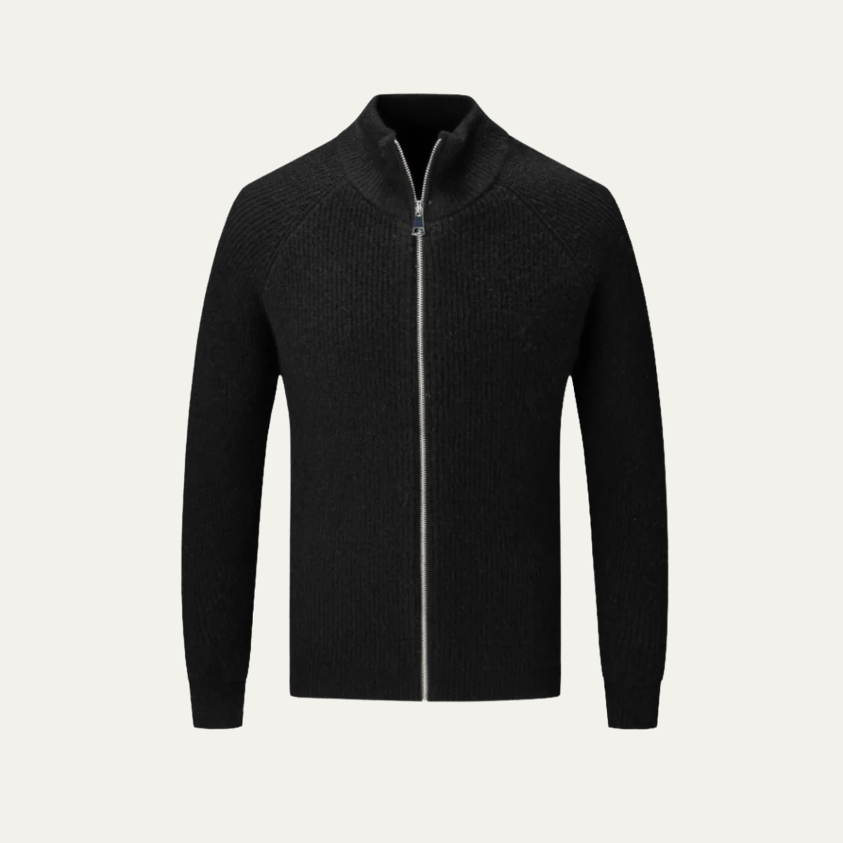 Men's Merino Wool Cardigan Sweater Zip Front