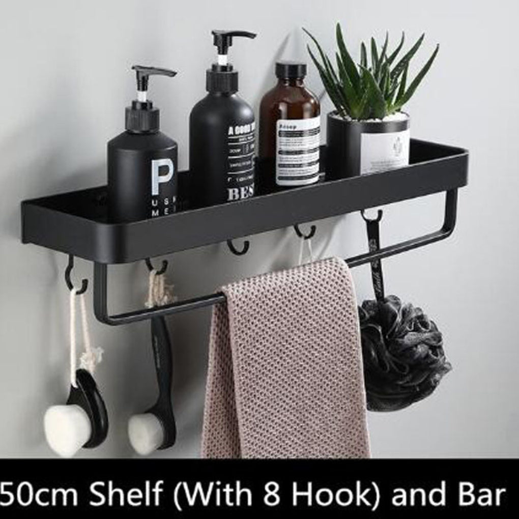Aluminum Wall Shelf Black - Fashinoza