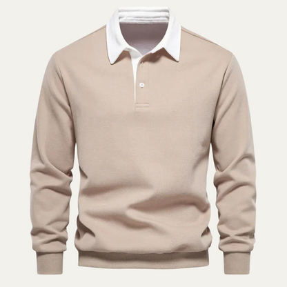Men's Long Sleeve Polo Classic Knit Shirt - Fashinoza