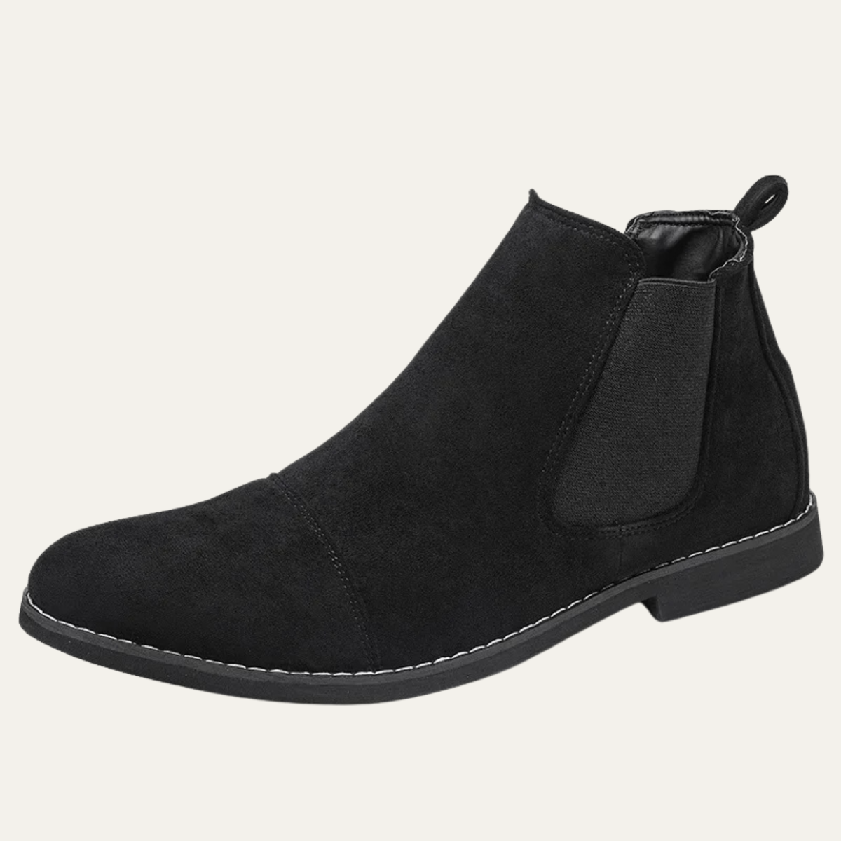 Men's Suede Chelsea Boots Khaki Elastic Side Panels - Fashinoza