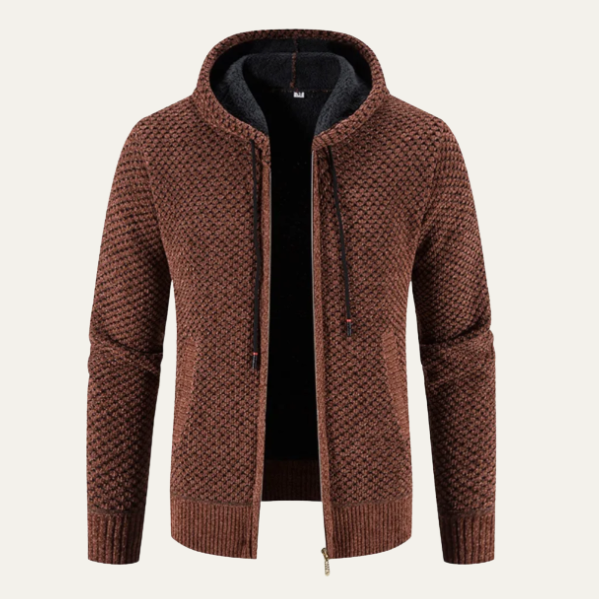 Men's Fleece Lined Hoodie Jacket Zip Up Winter